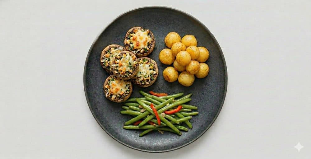 Gevulde champignons, afbeelding gemaakt met AI